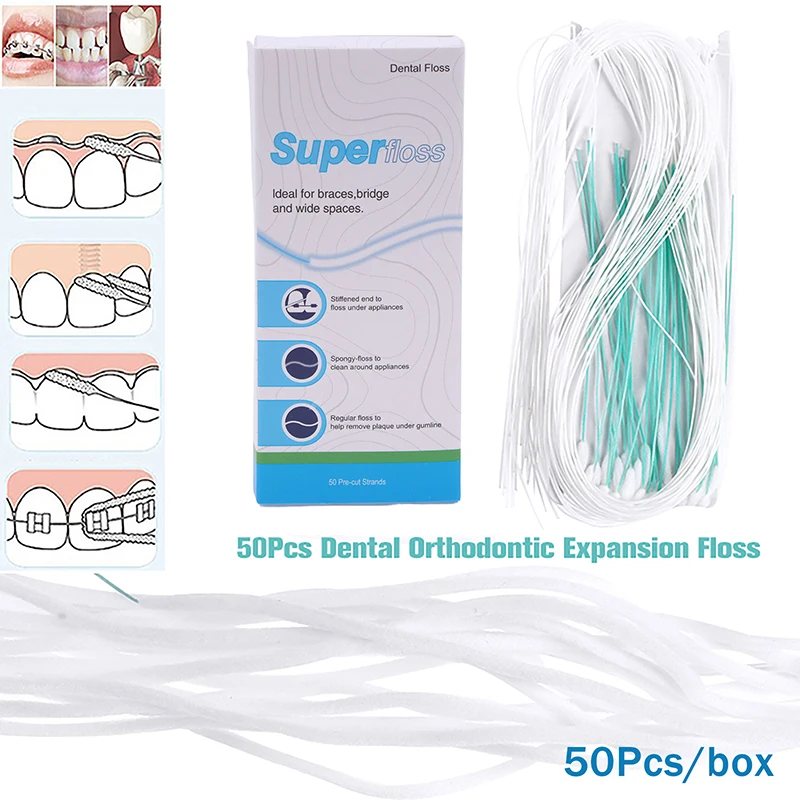 

50 шт., зубная нить, зубочистка, нитевдеватели, зубная нить, расширенная нить, многофункциональная чистящая проволока для брекетов, чистка полости рта