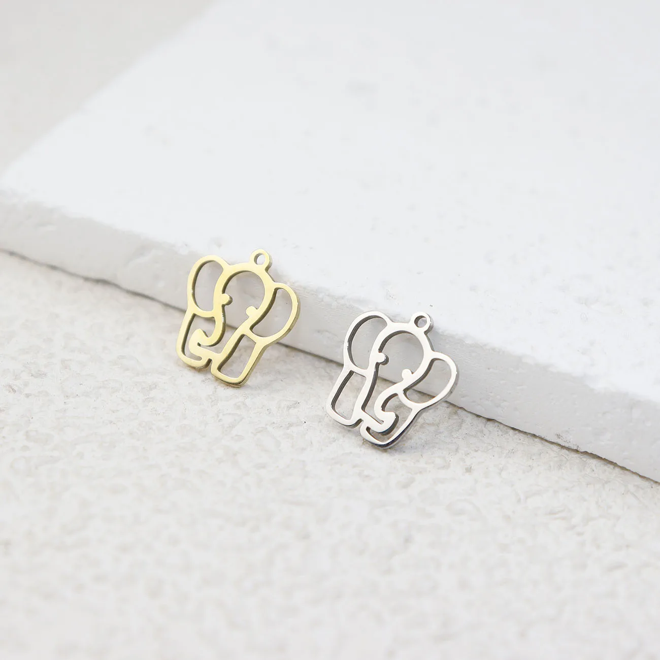 10 قطعة الفولاذ المقاوم للصدأ الفيل DIY مجوهرات الأزياء الإكسسوارات قلادة اليد صنع لوحة فراغ عالية الجودة مقاوم للماء #3