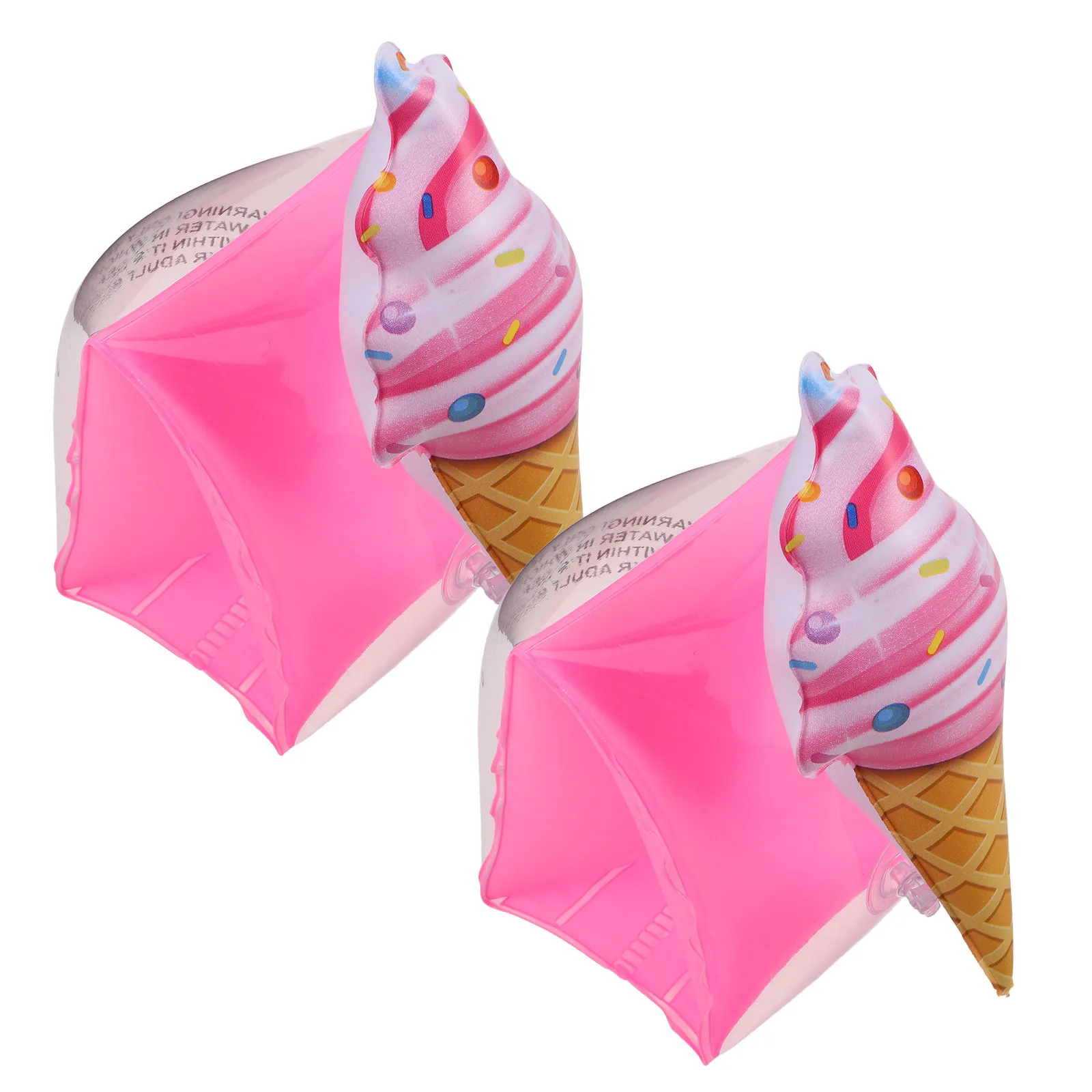 2 stuks kinderzwemarmbanden met ijsjesdesign, opblaasbare drijvende mouwen voor gebruik bij zwembad en strand
