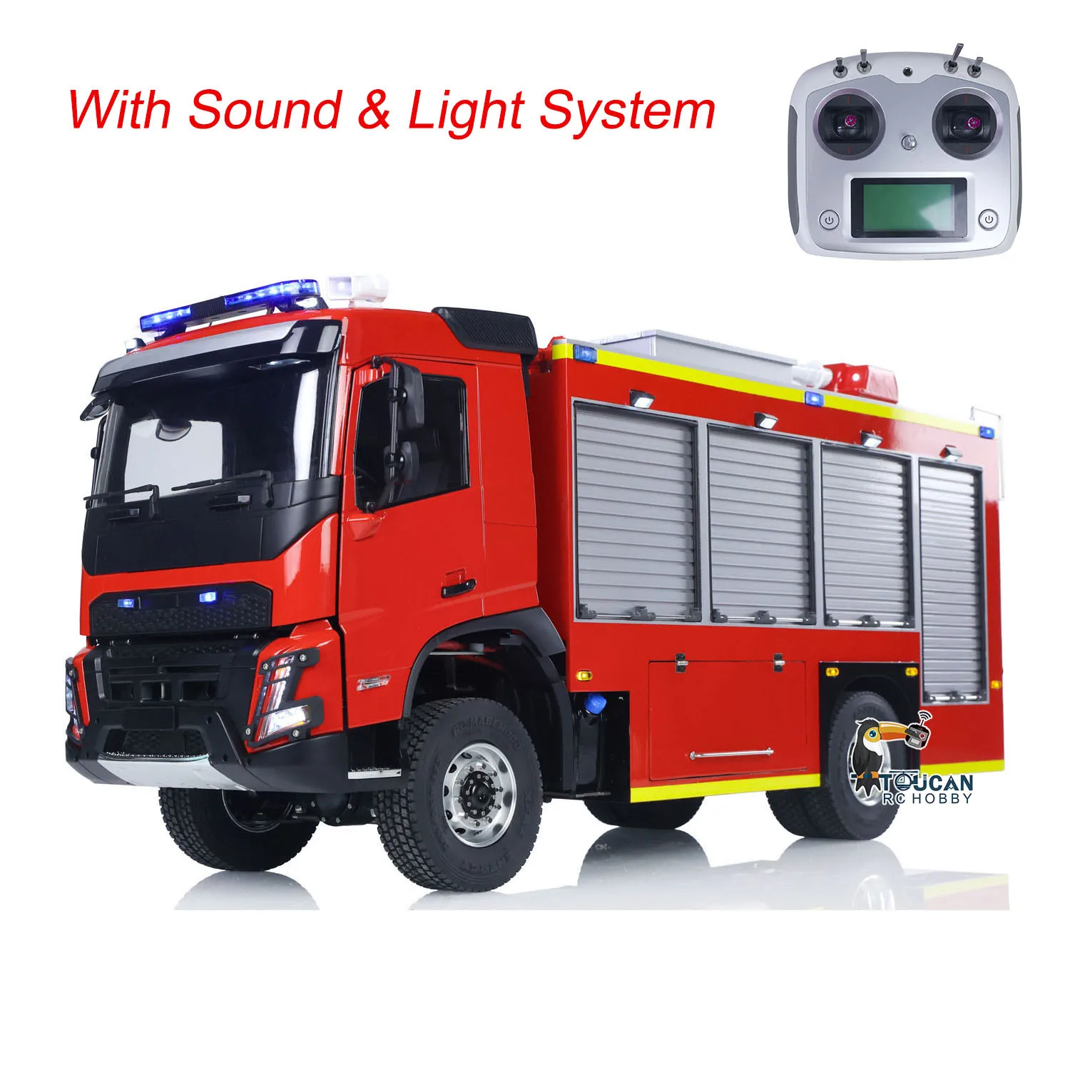 

New RC Fire Truck 1/14 4X4 Plastic Chassis Sprinkler VO FMX 2Speed Gerabox Water Spraying Radio Controlled Model Vehicle PNP