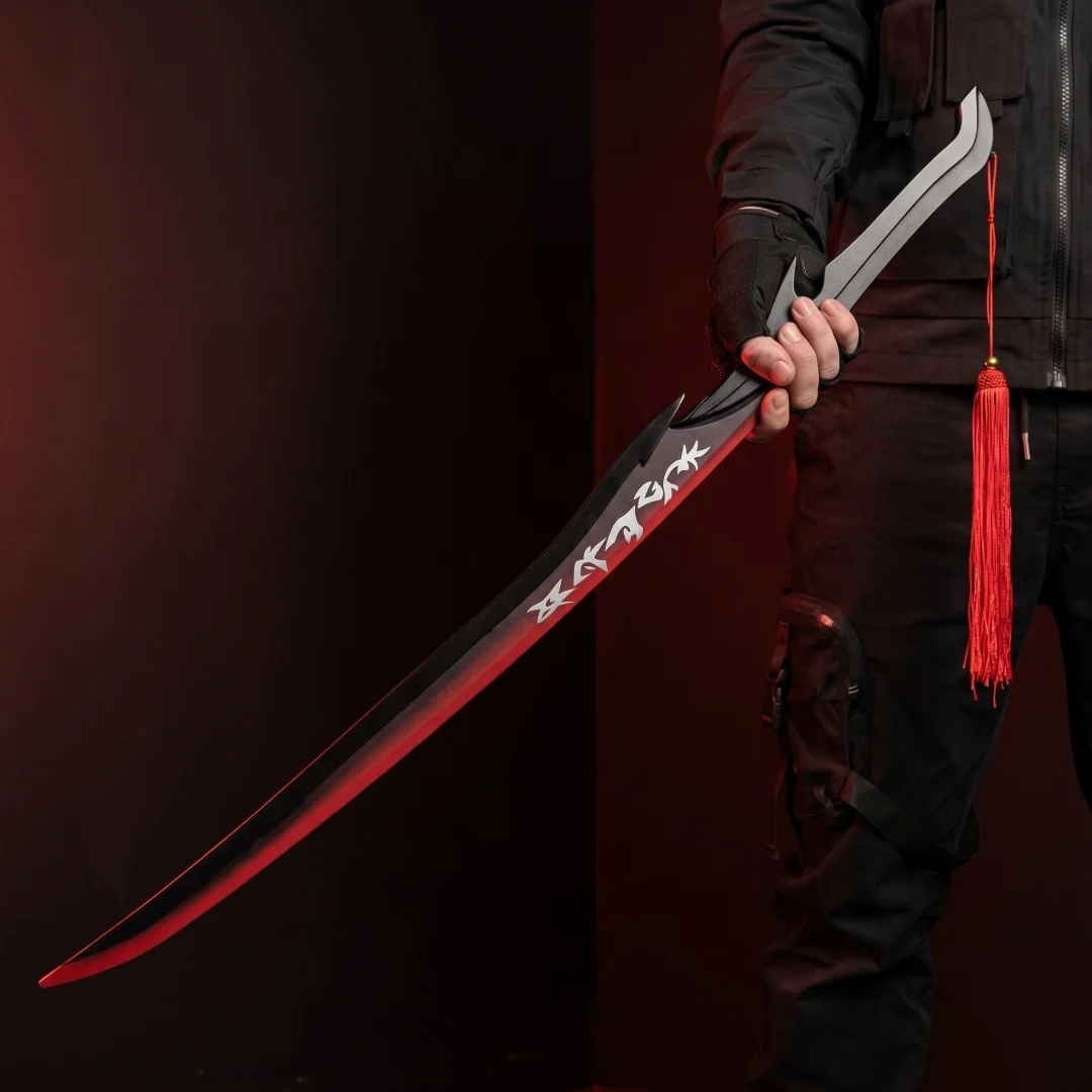 40inch League of Legends Katana Yasuo Yone Anime Cosplay Prop Sword Real Size Japanese 1:1 Scale Ninja Knife Blade Wood Toy Gift view 4