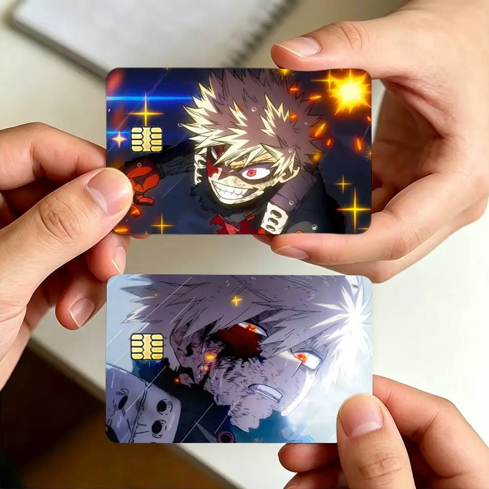 B-Bakugo A-Anime K-Katsuki Sticker Decoration Creative Bank Card Bus Metro Waterproof Sticker