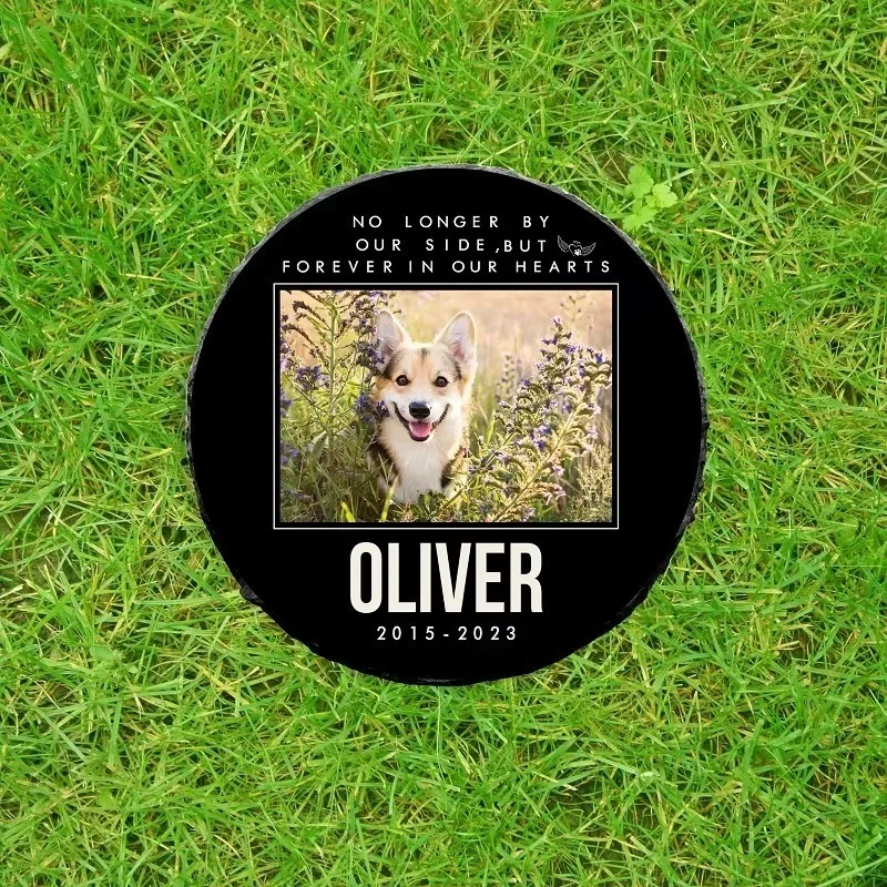 tomb stones Promotional Bulk Personalized Gifts Round Shaped Memorial Stone Personalized Pet Memorial Stone