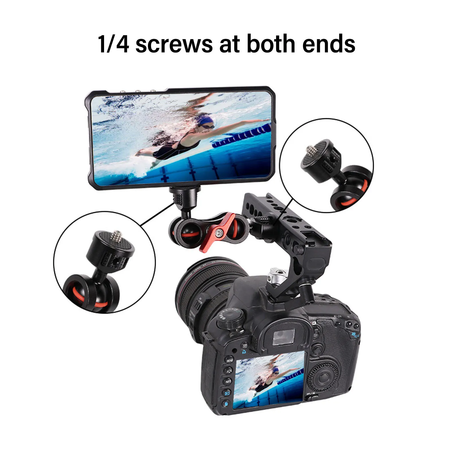 Suction Cup Camera Car Mount Corrosionproof Rich Expansion 1/4 Screw Hole ABS Aluminum Alloy Camera Suction Mount for Window