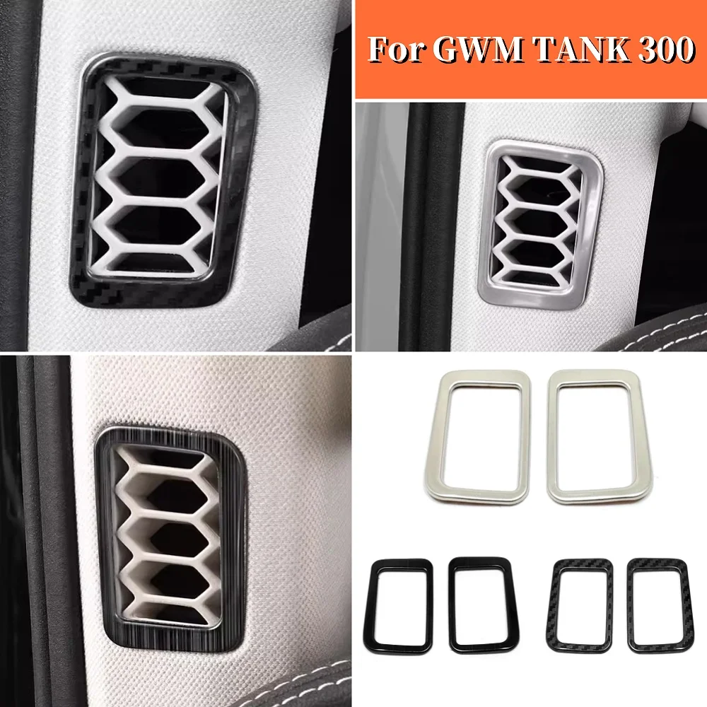 

For GWM Great Wall Tank 300 Accessories 2022 2023 A Pillar AC Air Outlet Vent Frame Ring Trim Stainless Steel Interior Decor