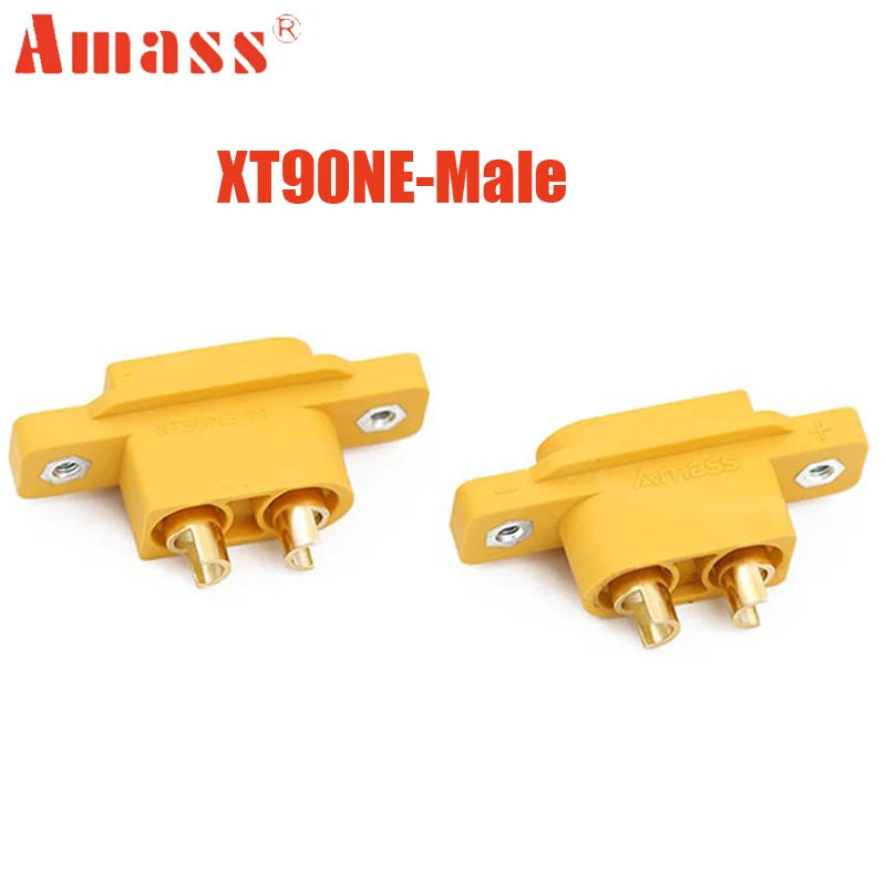 1/3/5/10/20Pcs Amass XT90NE-M With M2. 5 Nut Embedded Panel With Fixed Seat Aircraft Model Connector XT90NE-M Yellow Gold-plated