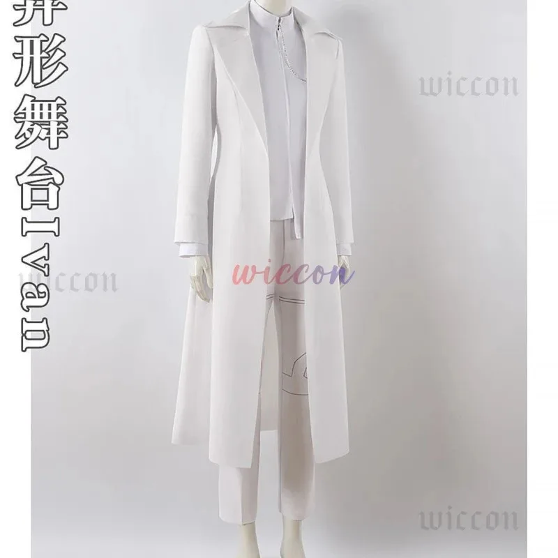 DY20R6 إيفان تأثيري الغريبة المرحلة أنيمي الأبيض الحزن تأثيري شعر مستعار أسود دور اللعب سراويل الحفلات حزام هالوين كرنفال زي Ou