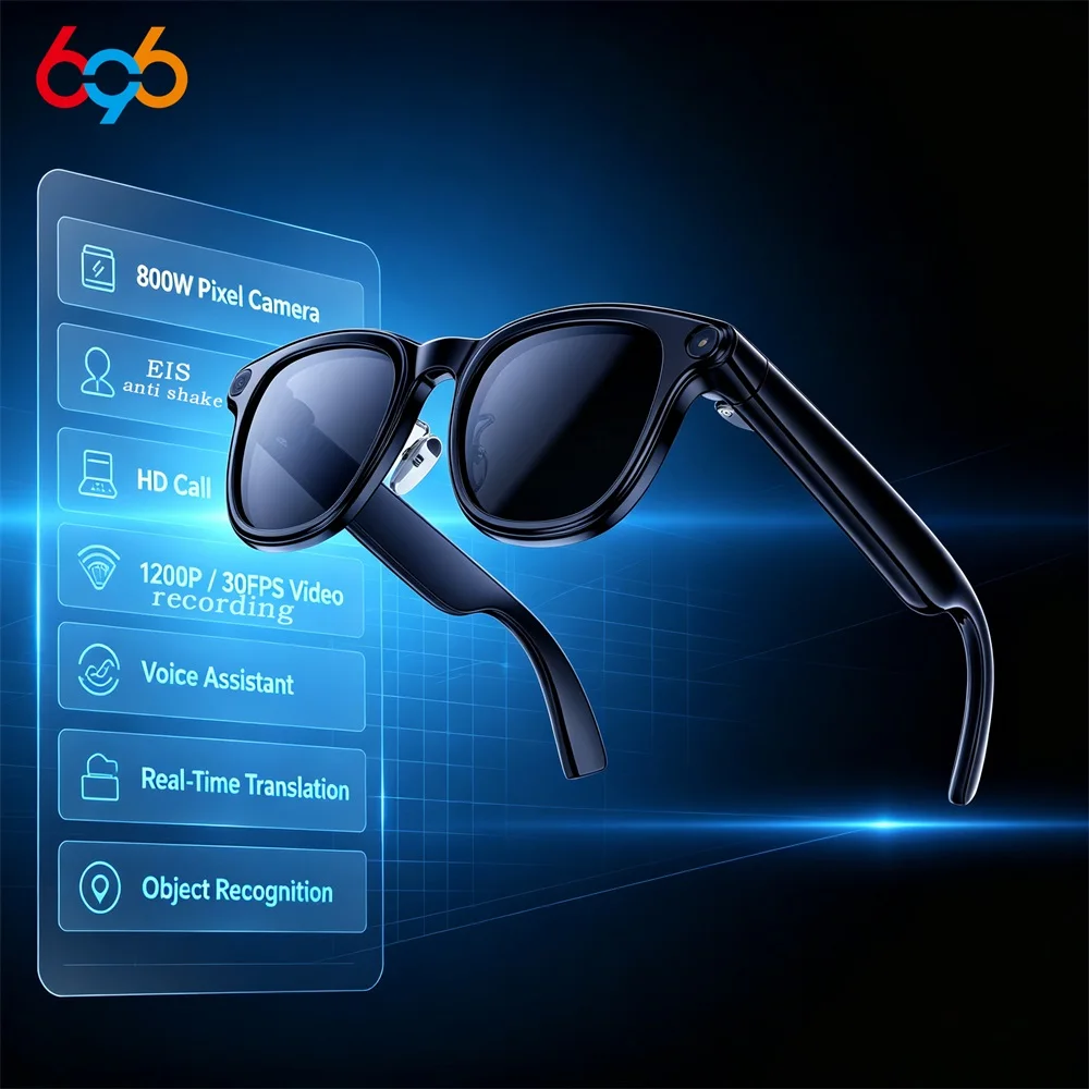 Fashion Smart Glasses 8MP HD Camera Video Recording Blue Tooth Call Voice Assistant Dialogue Translation Intelligence Glasses