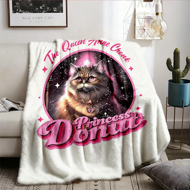 Princess Donut Flannel Blanket, Dungeon Crawler Carl Flannel Throw, Sci-Fi Book Lover Cozy Blanket