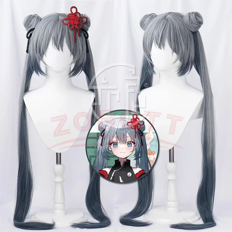 

Аниме 39Culture 2023 World Virtual Singer, парик для косплея, женский снежно-серый длинные волосы, женский бесплатный парик, кепка, реквизит для косплея на Хэллоуин