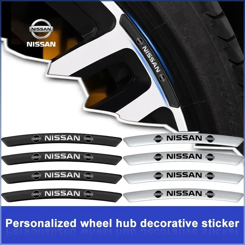 4pc Car Rim Modification Stickers Wheel Decoration Decals Accessories for Nissan Tiida Teana ALTIMA SYLPHY MURANO KICKS Hub Caps