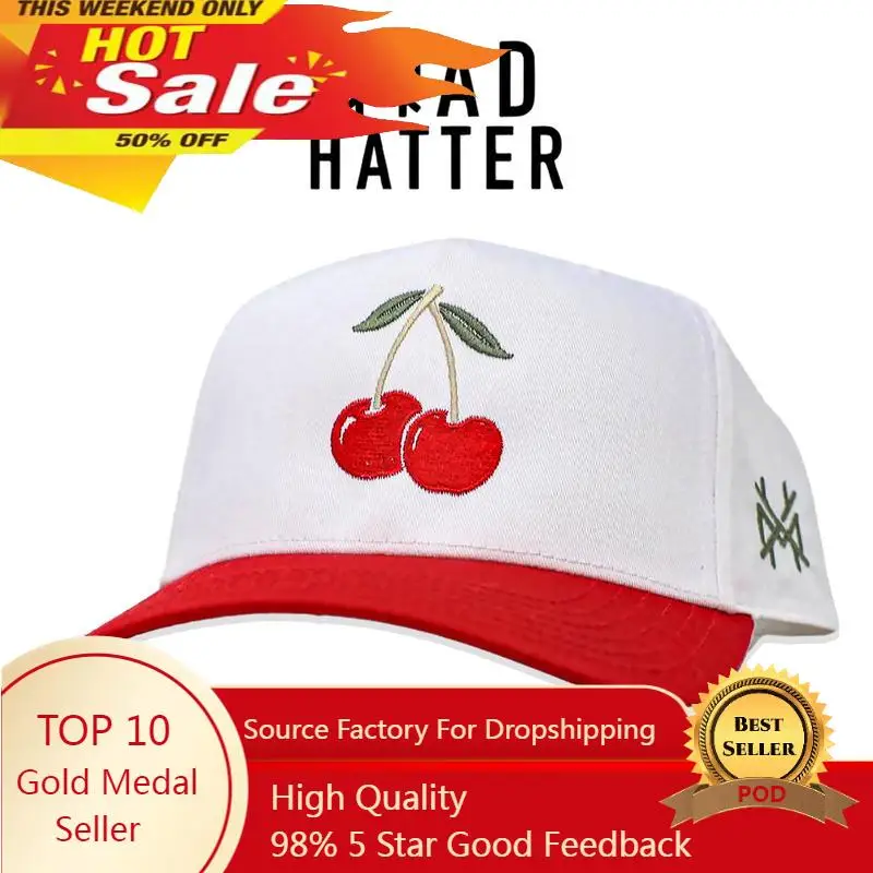 

Cherries Embroidered Trucker Hat Snapback Baseball cap Fashion Dad Hats Adjustable Sunhat Outdoor caps
