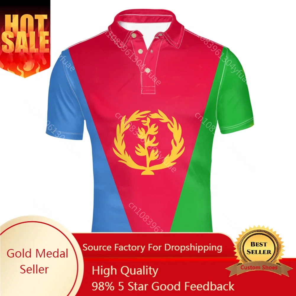 

Eritrea Free Custom Made Name Team Logo Lapel T Shirt Eri Country Eritreans Travel Africa Nation Ertra Lion Flag Casual Clothes