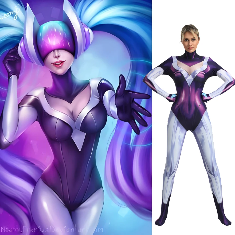 

League of Legends Cosplay Sona Buvelle Costume 3D Printed Spandex Outfits Halloween Costume Zenzai Suits for Woman Kids