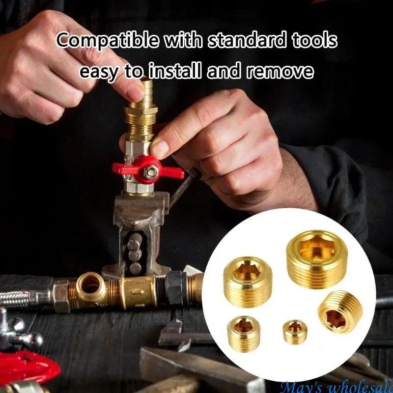 10/25pcs Study Brass Pipe Plugs Assortment for Water Oil And Gas Applications 448A