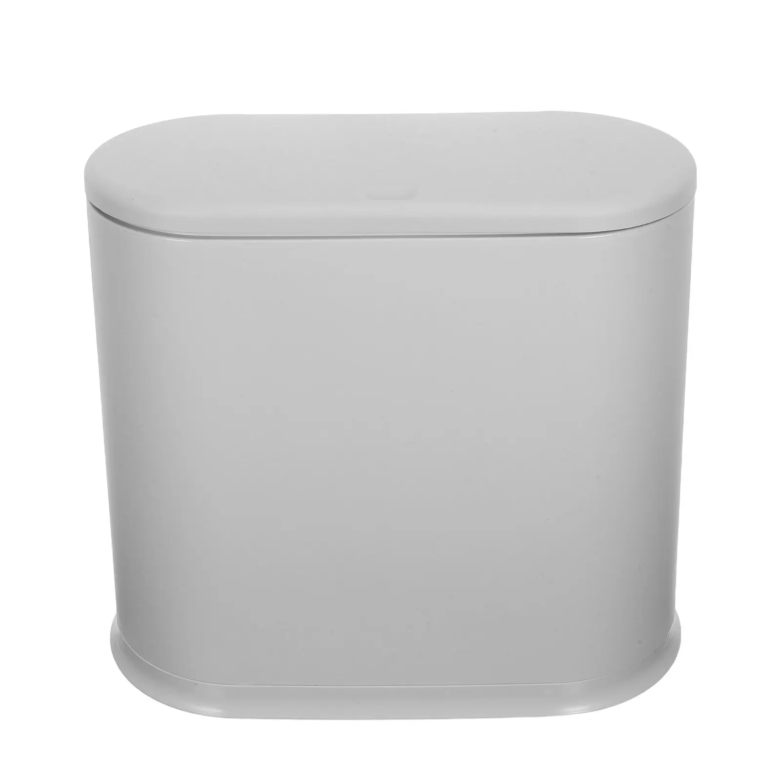 

Slim 15L Press on Trash Can Modern Lidded Garbage Bin for Bathroom Kitchen Bedroom Rv Office Space Saving Odor Resistant