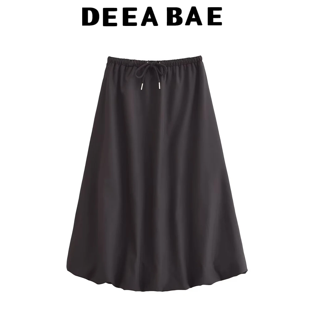 

DEEABAE Autumn new European and American women's fashion socialite inflatable balloon version MIDI skirt