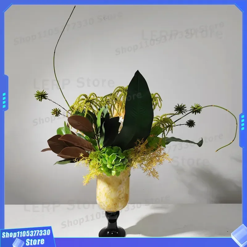 Nordic Light Luxury Modern Simple Vase Artificial Flower Arrangement Personalized Desktop Ornament for Living Room Home Decor