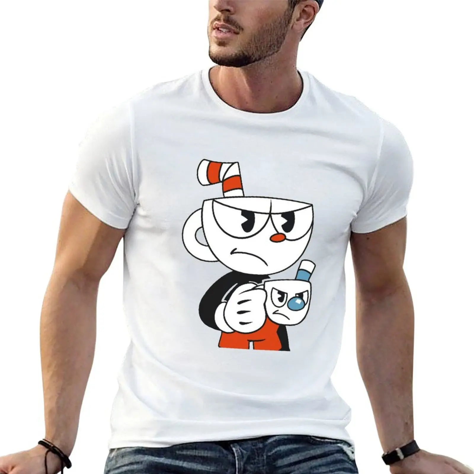 Cuphead and Mugman Angry T-Shirt tees fashion shirts vintage t shirt men