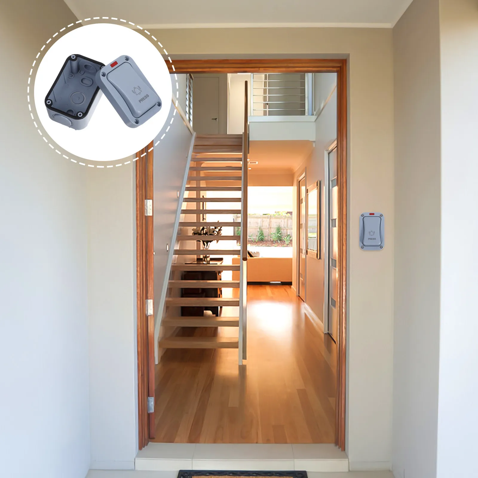 

Светодиодная водонепроницаемая наружная кнопка-выключатель для дверного звонка, прямоугольная, накладная, с LED-подсветкой, для двора, ворот, гаража