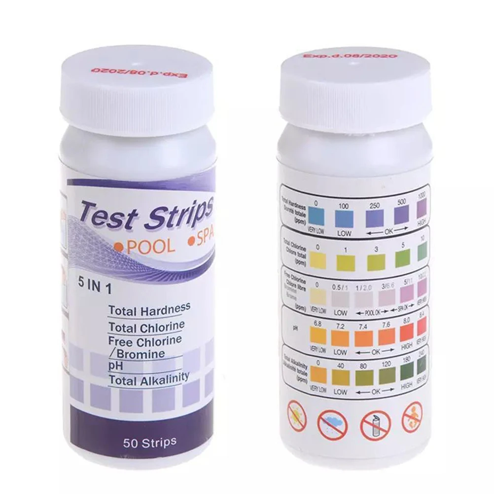 

Swimming Pool Test Strips PH Testing Water Stripes Multipurpose 5-in-1 High Precision Simple Operation Widely Used For Spas