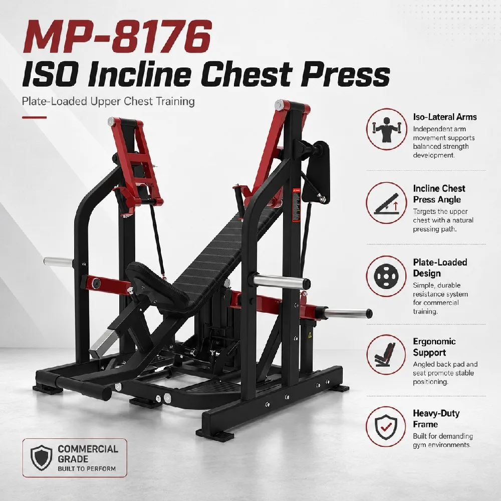 Wholesale Super Incline Plate Loaded Chest Press Steel Construction Commercial Use Safety Feature for Chest Exercise