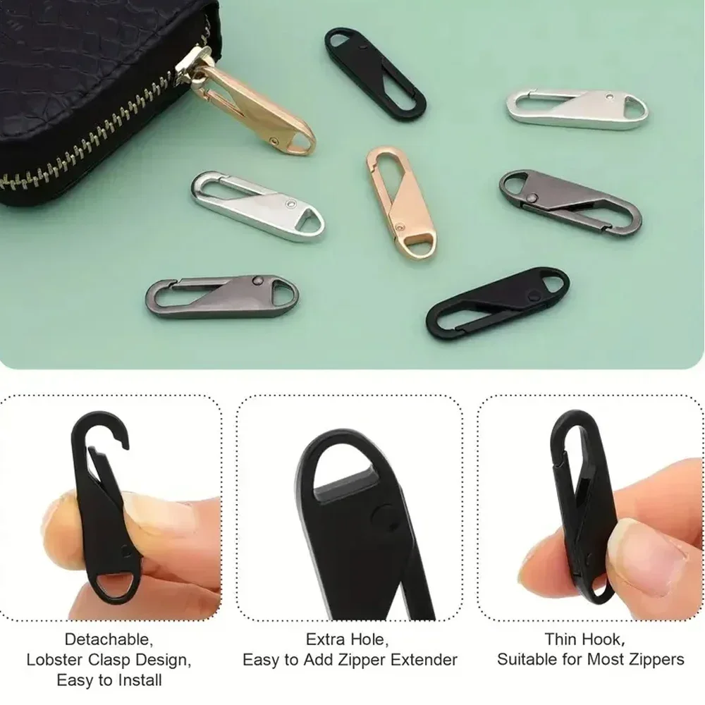 Instantânea Zipper Repair Bag Substituição, Zipper Cabeça, Slider Extrator, Bad Buckle, Saco de Viagem, Mala, DIY Costura Artesanato, 10 Pcs