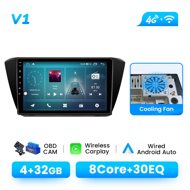 1280*720P IPS Scherm Draadloze CarPlay Android 14 Autoradio Speler Voor Skoda Superb 3 2016-2019 8Core Multimedia GPS 4G Wifi DSP