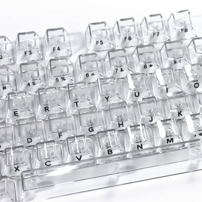 Crystal Transparent Cherry Profile Keycaps For Mechanical Gaming Keyboard ISO Enter PC Key Caps Side carving Backlit RGB Keycap