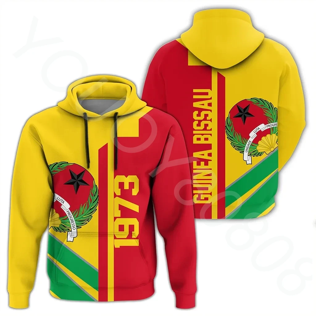 African men's sports style casual printed hoodie Guinea-Bissau semi-concept pullover hoodie zipper cardigan autumn and winter ne