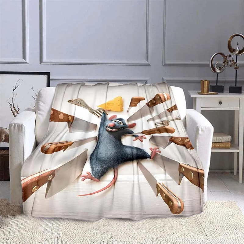 6 Sizes Disney Ratatouille Pattern Blanket Warm Soft Fluffy Kids and Adult Sofa Bed Throw Blanket Outdoor Travel Camping Sheet