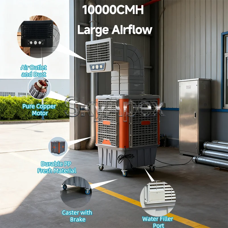 Industrial Mobile Centrifugal Air Cooler Commercial Evaporative Water Cooling Fan for Factory Workshop Cooling Direct Sales - view 4