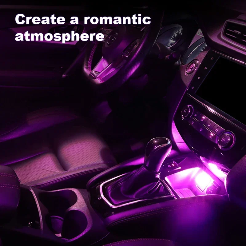 

Car Cigarette Lighter USB Atmosphere Light LED Mini Colorful Night Light Wiring-Free Car Interior Lighting Accessories Supplies