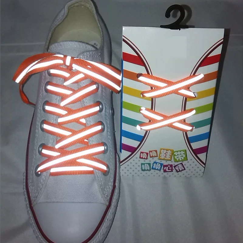 1Pair Multi-color Protective Fashionable Warning High Visibility Double Reflective Side Shoelaces