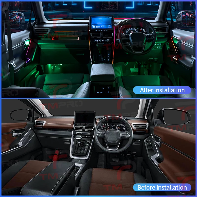 TMPRO 64-Color LED Ambient Lighting Suitable for 2023-2025 Toyota Innova Interior Decoration Upgrade