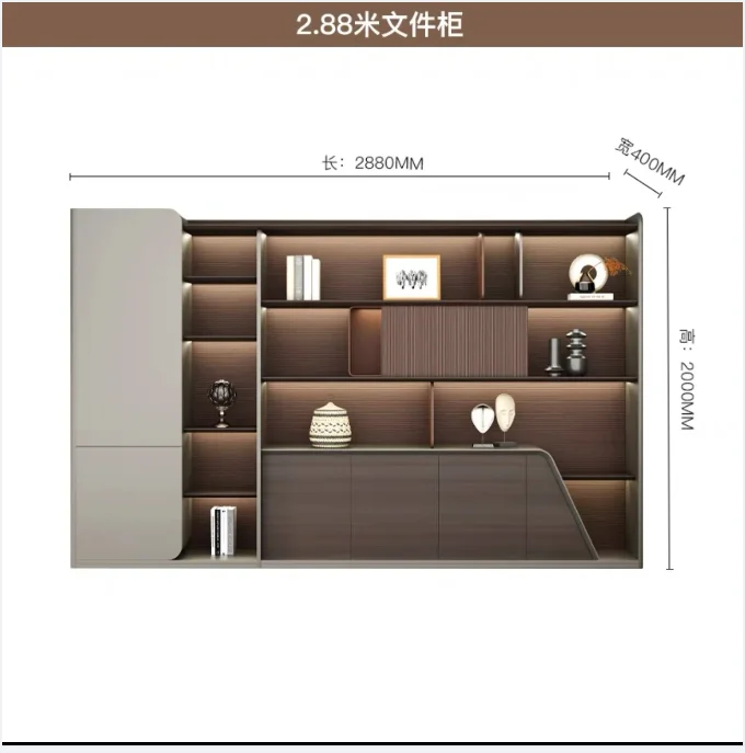 JJ Desk  Light Luxury Boss Table Modern European Executive Right Cabinet Gaming Desk Standing  Storage Bureau Meuble