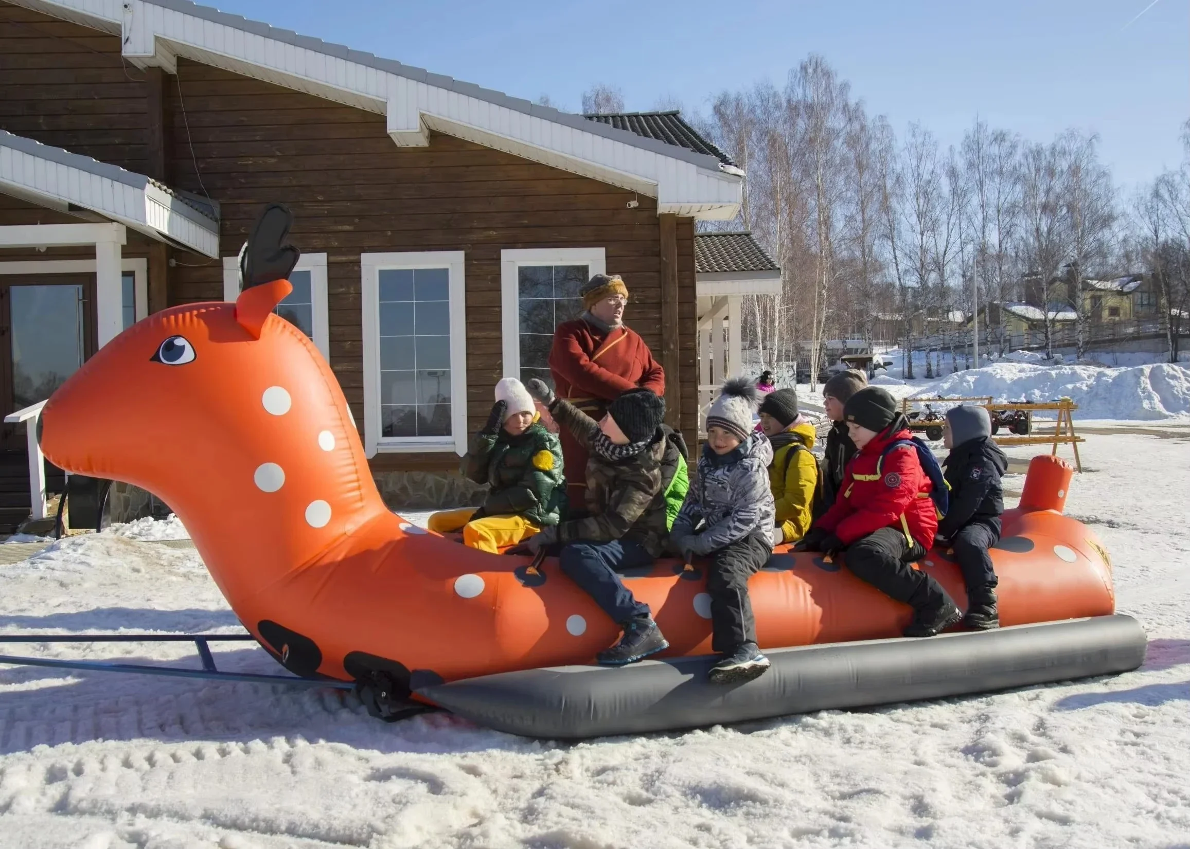 

Outdoor Winter Sports Game High Quality Inflatable Cartoon Sled Giant Inflatable Sledge Portable Snow Sled For Sales