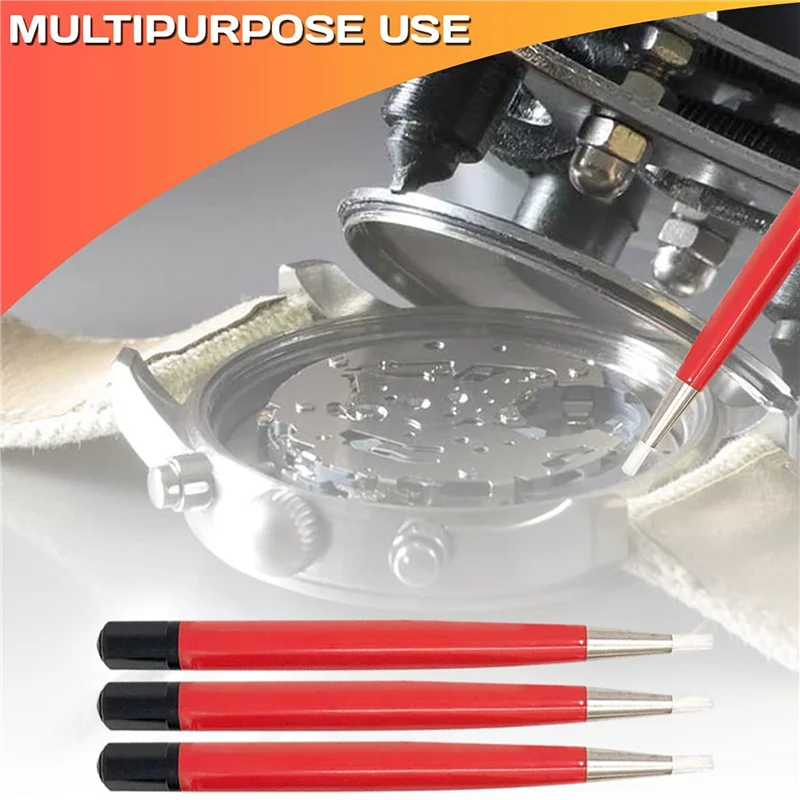 3Pcs Red Fiber Pen Watch Repair Tool Watch Rust Removal Brush Pen Bristles Polish Jewelry Circuit Board Cleaning