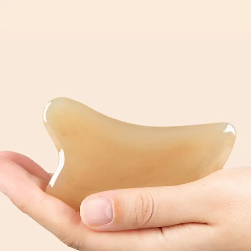 Ferramenta de massagem gua sha pedra, cuidados com a pele facial, confortável suave, elegante, rosto, olhos, pescoço