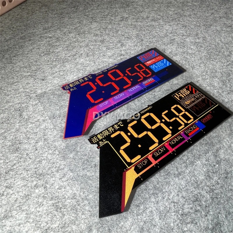 Japan Countdown Timer HUD Dashboard Sticker Anime Sci Fi Digital Clock Vinyl Decal for Car Motorcycle Window Body Decor