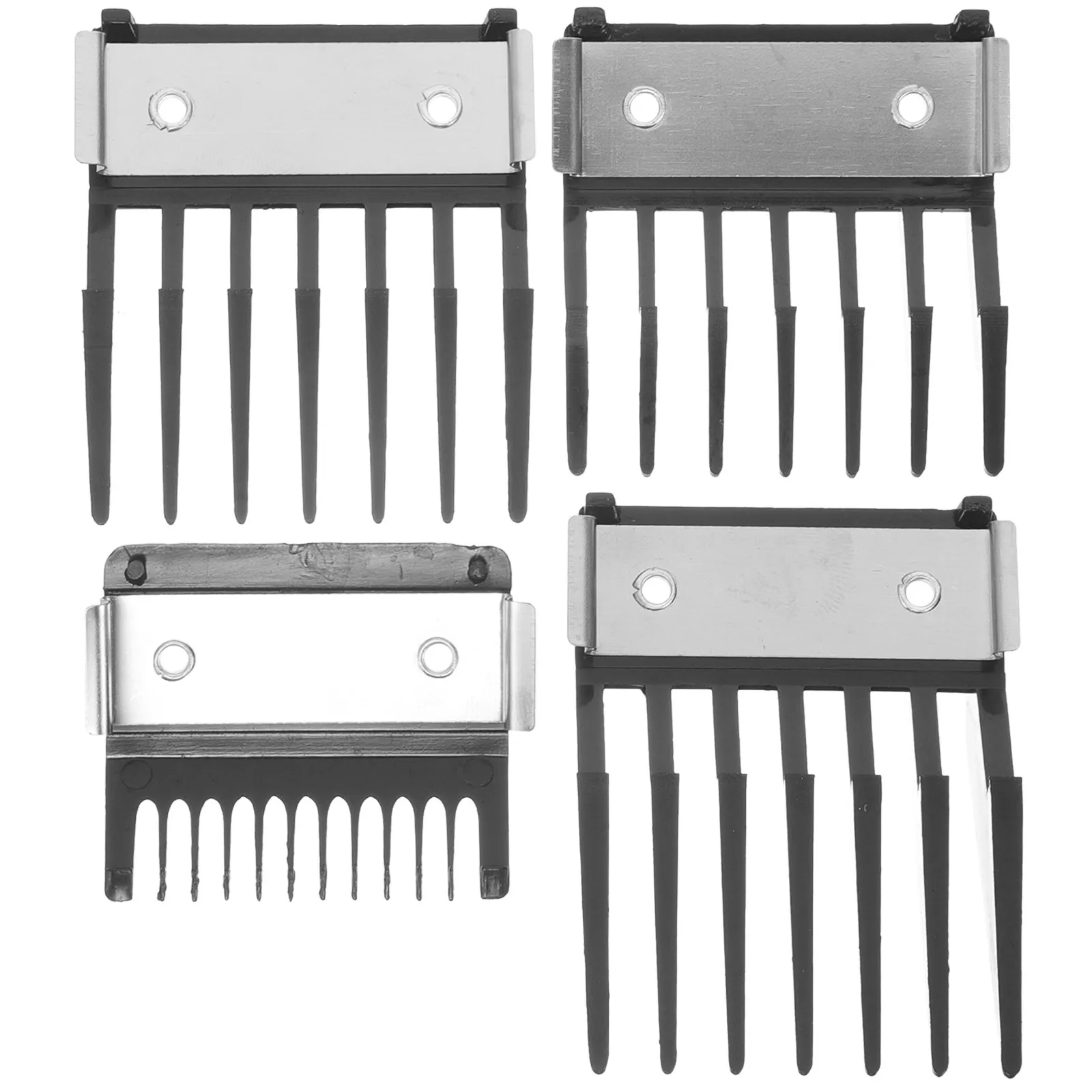 

4Pcs Electric Hair Clipper Guards Set Metal Buckle Length Limiters Professional Stainless Steel Haircut Combs Replacement Hair