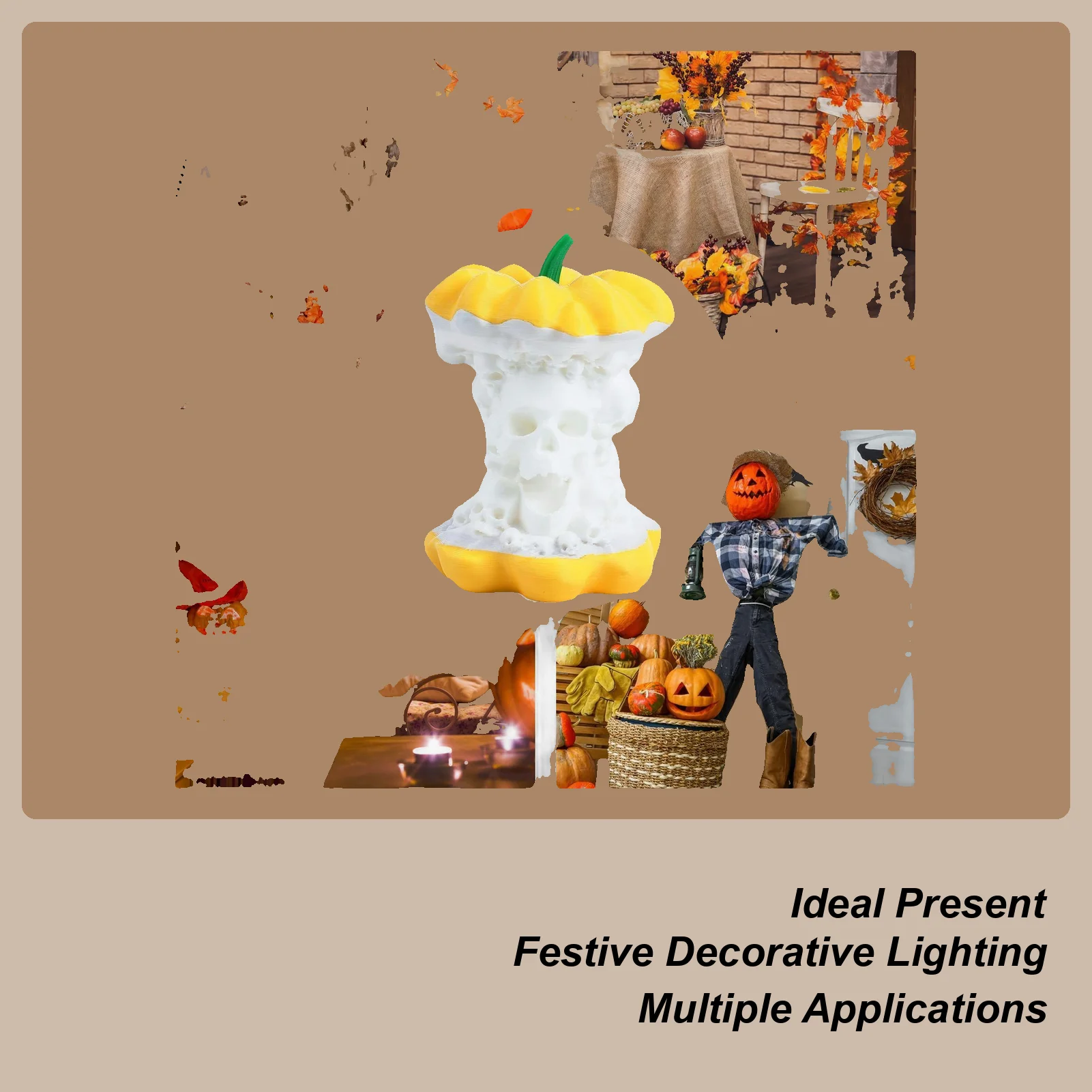 

Jack Skeleton Pumpkin Lantern Halloween Pumpkin Skeleton LED Lamp Ornament Sculpture Lights Decoration For Holiday Party