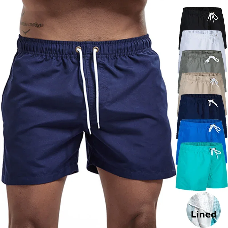 

Men's Swim Trunks with Pockets Mesh Liner Summer Casual Beach Board Shorts Quick Dry Swimming Bathing Suit Swimsuit Swimwear Men