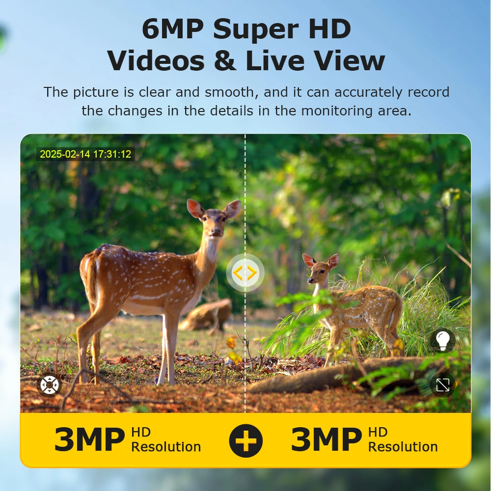 HIKWIFI 6MP Camouflage Hunting 4G WIFI Tracking Outdoor IP Network Solar Battery Hunting Solar Camera Wild Trail Game Camera