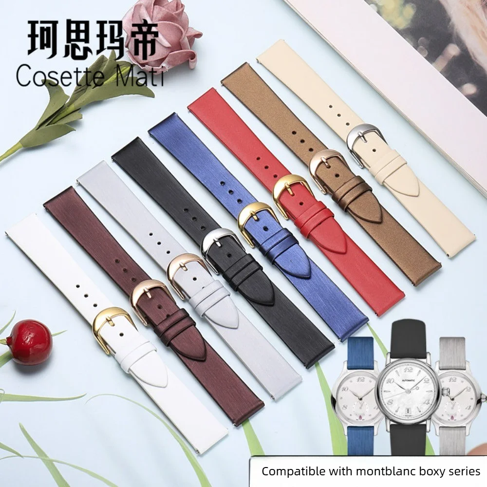 Compatible with Montblanc Bohème Women's Leather Watch Band Star Legacy Monaco Princess Moon Phase Elegant Silk Style Strap