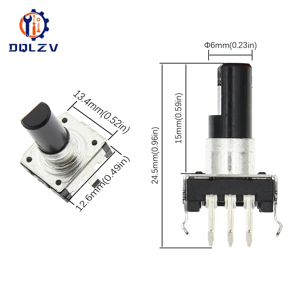 EC12 360 Degree Rotary Encoder RE12 Audio Encoder Coding 3Pin 5Pin 24 Position With Push Button Switch Handle 15mm