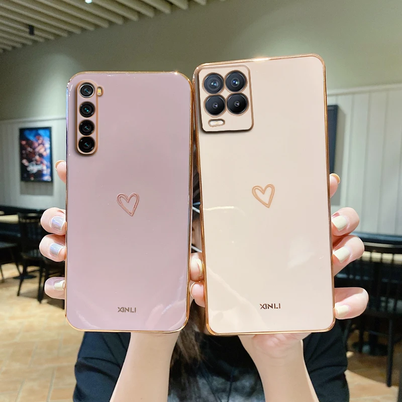 For Realme GT Master Luxury Love Heart Phone Case On For Oppo Realme 8 Pro 5 5i 6i 8i C21 C21Y C11 2021 C25Y Narzo 30A Cover