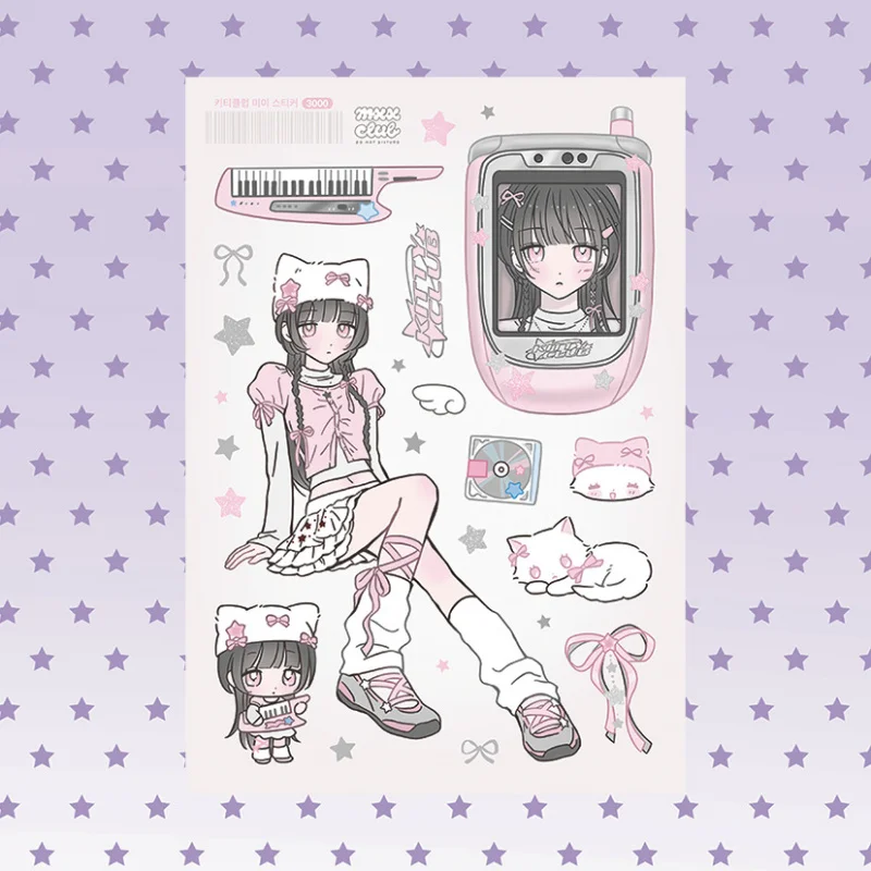 //Korea MXX Cute Sexy Cartoon Girl Character Stickers Hand Account Diary Notebook Planner Scrapbook DIY Decorative Stickers