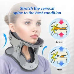 Neck Cervical Traction Neck Stretcher Cervical Vertebra Tractor Cervical Spine Brace Airbag Adjustable Neck Massager Support