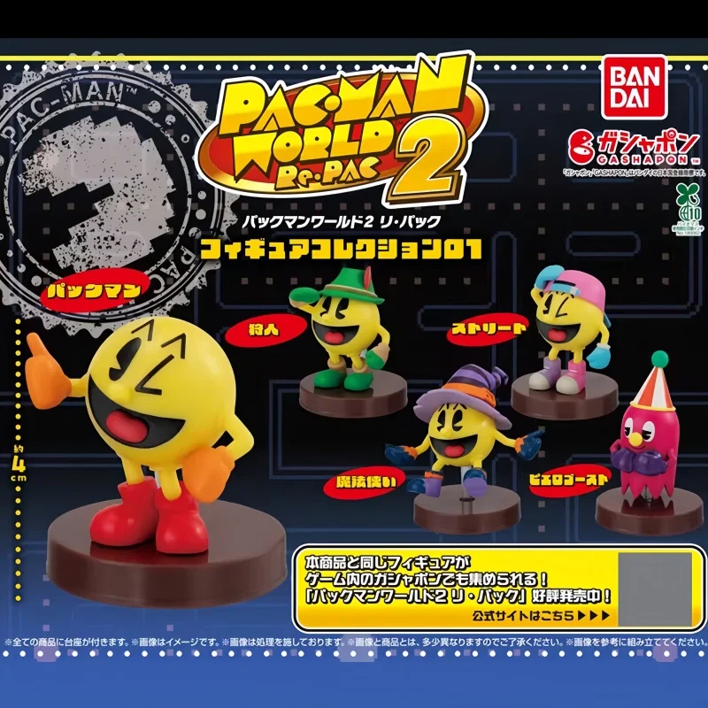 Bandai Pac-Man Character Styling Episode 01 Mini Figure Model Pac-Man Hunter Wizard Ghost Street Character Figurine Ornament